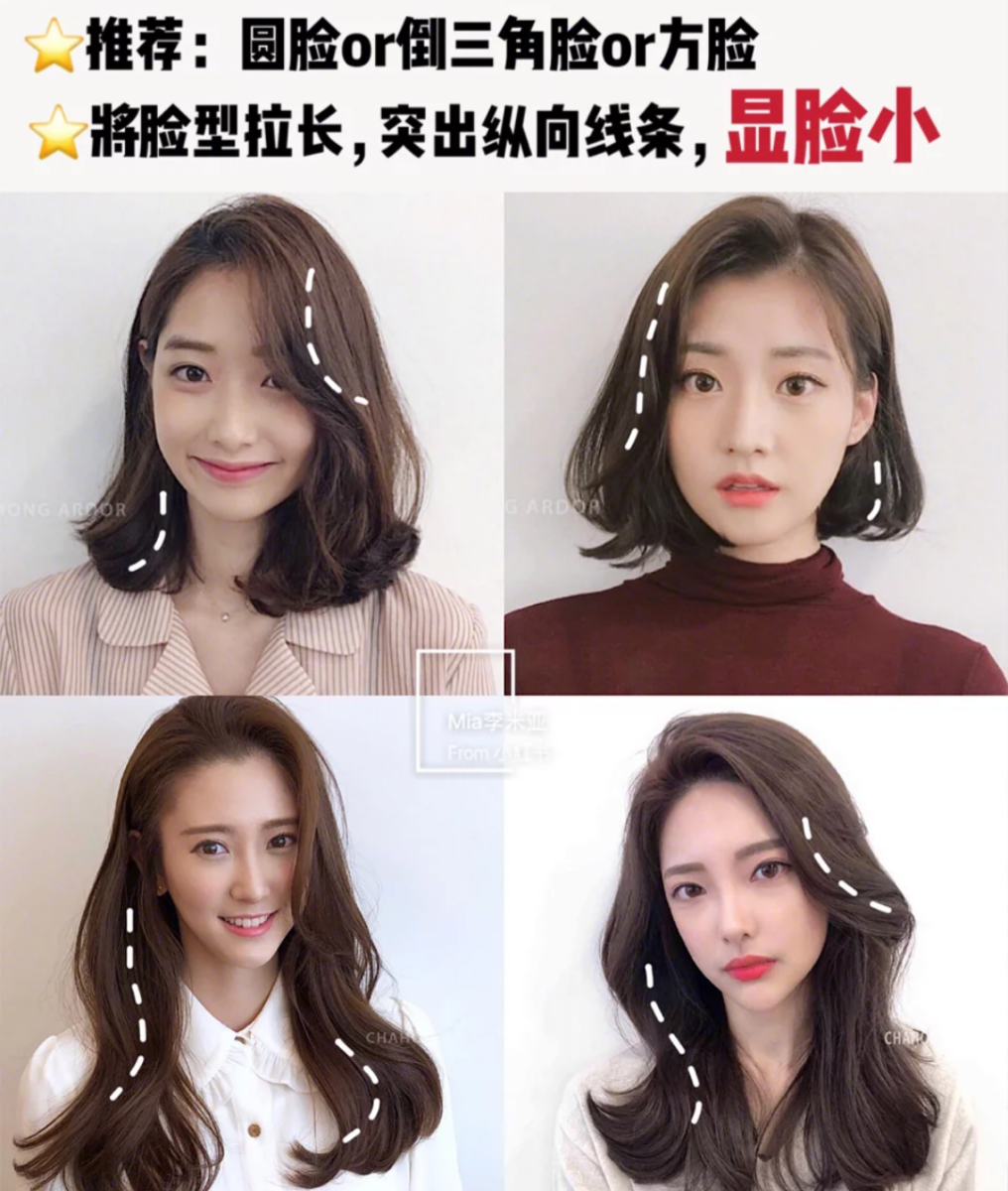 旁分长刘海适合圆脸倒三角脸方形脸