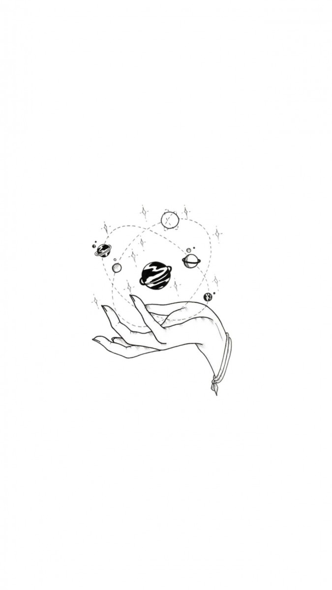 韩风线条画桌布 星球
