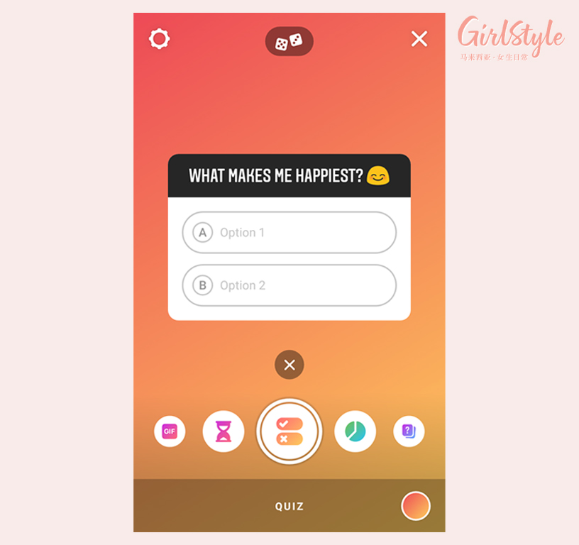 Instagram Stories Quiz template