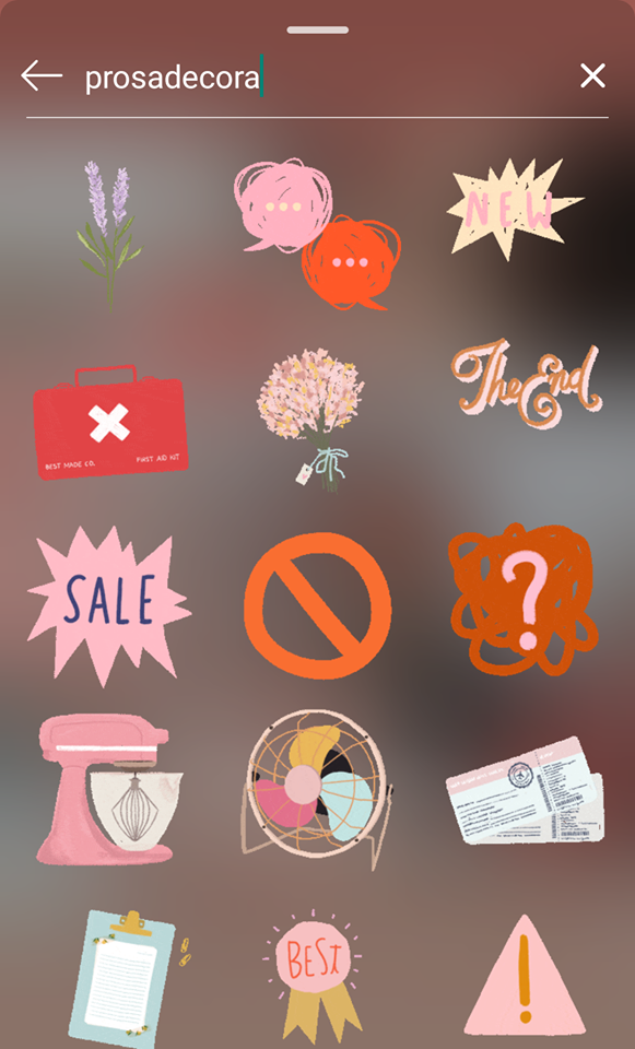 让Insta Stories更精彩的GIF搜索关键字：prosadecora