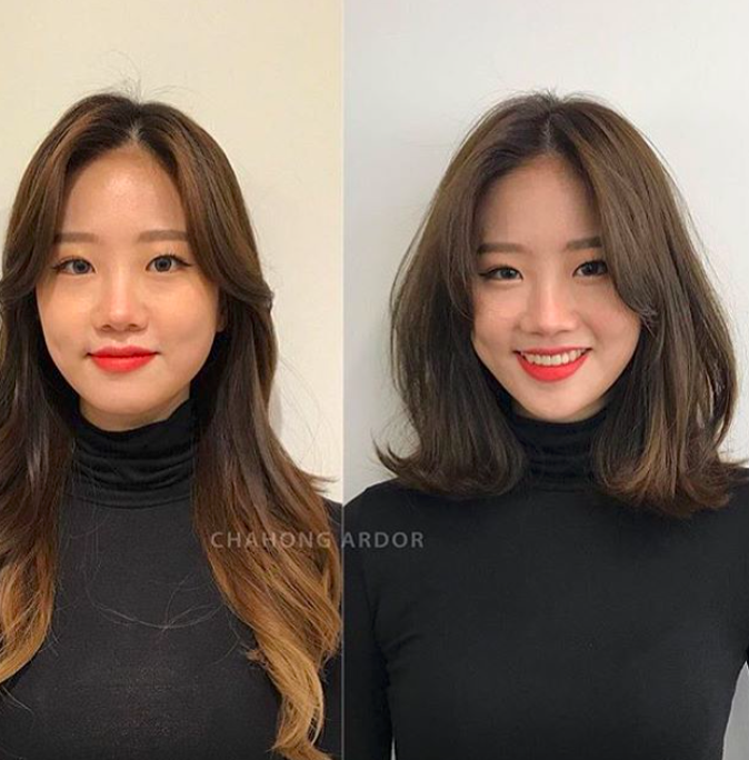 及肩短发造型适合不想要把头发剪太短的Girls