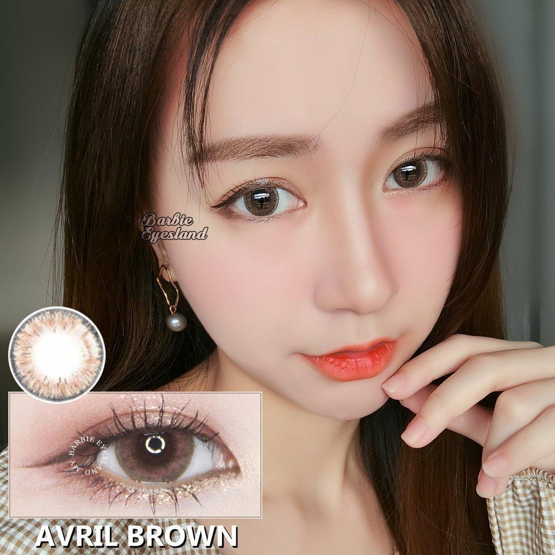 超软萌的的Barbie Eyesland Avril Brown 美瞳，清亮的色泽让粉嫩眼妆更出色