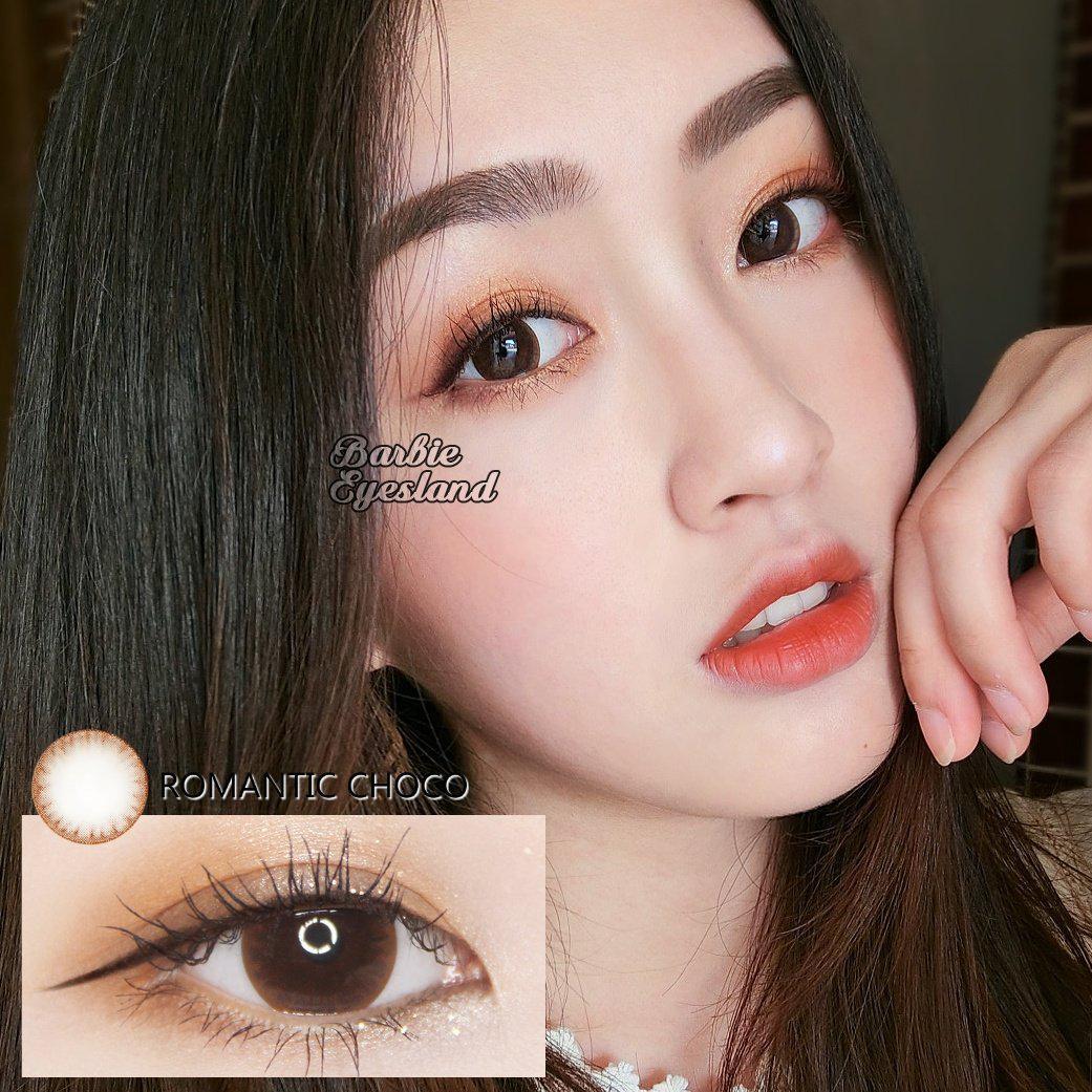 Barbie Eyesland Romantic Choco美瞳基调为棕色，最适合搭配乖女孩感暖棕调眼妆