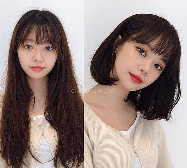 及肩短发造型适合不想要把头发剪太短的Girls