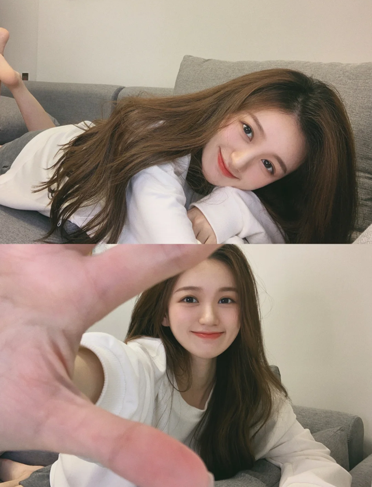 不用男友帮忙也能拍!定好相机位置后设置Timer,用手半遮掩镜头、趴着望向镜头,简单拍效果也很美!