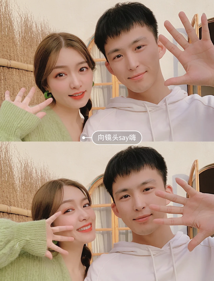 情侣自拍姿势POSE：和镜头前被喂狗粮的盆友们Say Hi （笑）～