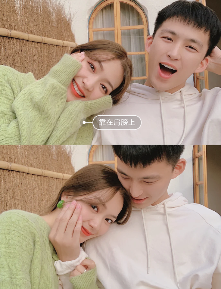 情侣自拍姿势POSE：甜蜜依偎绝对是情侣照必备吖！