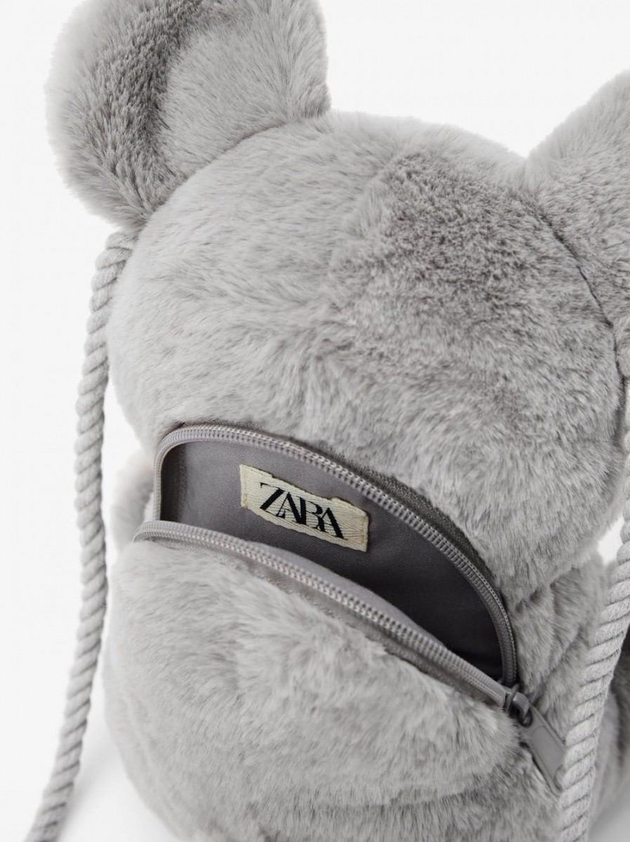 ZARA 梦幻毛球灰鼠包 （3）