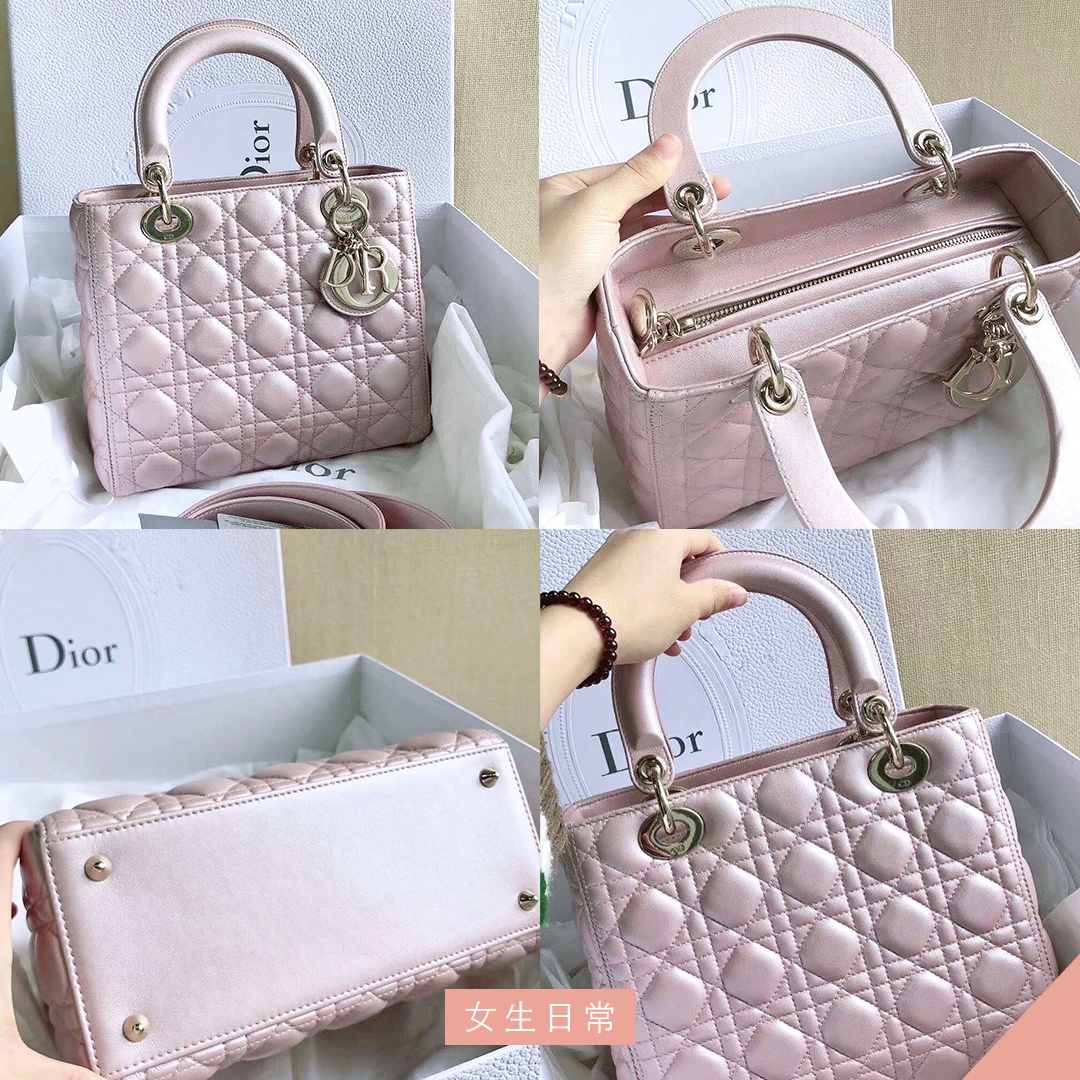 dior 小羊皮包包 柔粉色