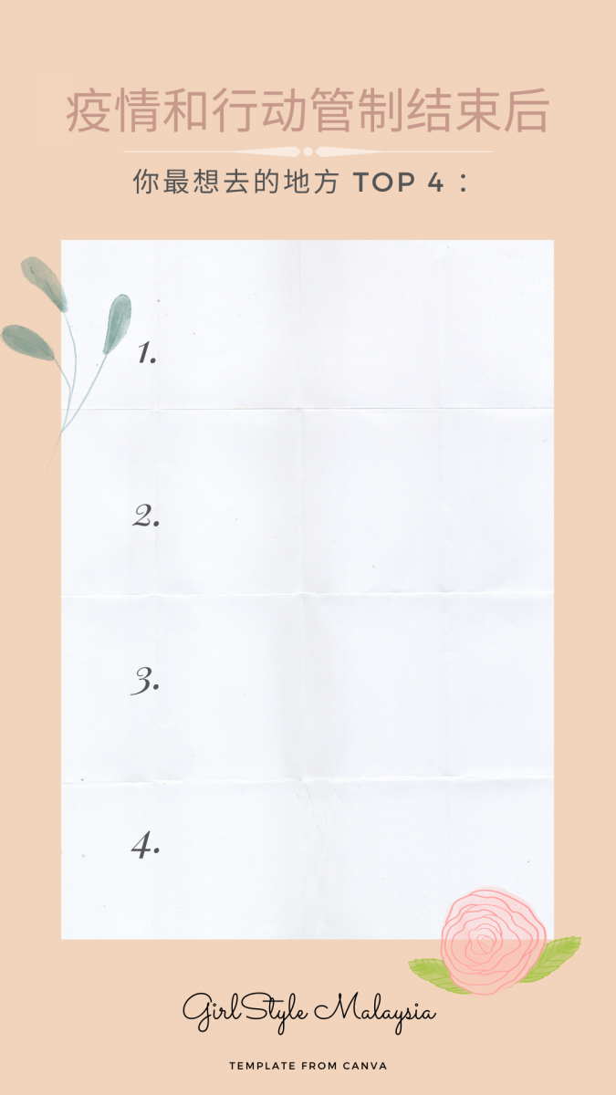 # 不能到处闲逛的这段期间，有没有觉得在家闷得发慌呢？来来来～列出你在行动管制结束后最想去的地方吧！