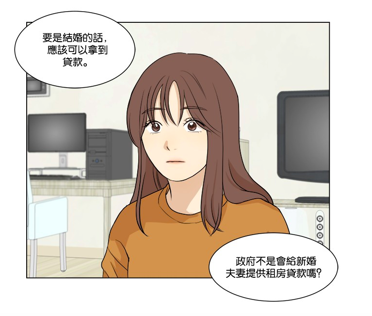 在好闺蜜家暂时借宿的仁英在闺蜜妈妈的提醒下,脑海中浮现了大胆的?想法… 被分手后恋爱观大变的她对于真结婚还是假结婚都觉得无所谓,当下只想找人达到契约婚姻,透过注册结婚拿到政府提供新婚夫妇的租房贷款!