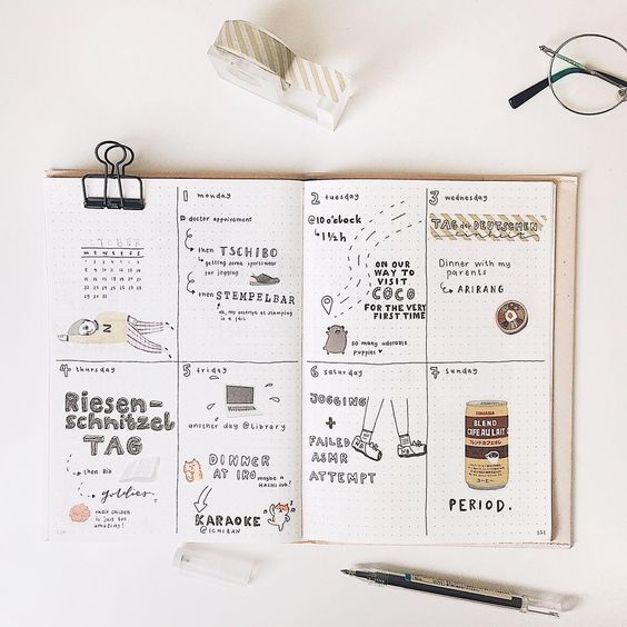 ✨排版书写的方法可以依据自己的想法和创意去做，并不一定要以「日记」、「周记」形式为主；可以依据喜好写下不同的内容。下面来分享一些好看的范例参考～ 日记、周记、日程记录