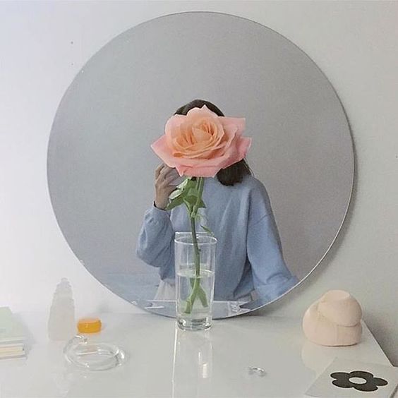 ✨镜子+花卉借位 这组完全是C编的心头好,私心给大家推荐?!巧妙利用花卉借位挡脸,效果超有特色而且十分好看呢~