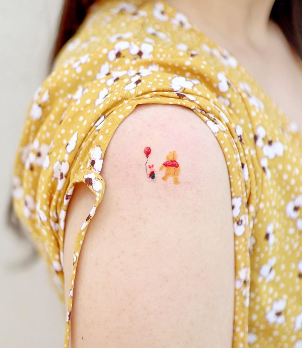 ✨韩系彩色刺青 · 迪士尼卡通系列 Oven的作品中，小熊维尼、冰雪奇缘、玩具总动员等等经典角色都特别受欢迎！