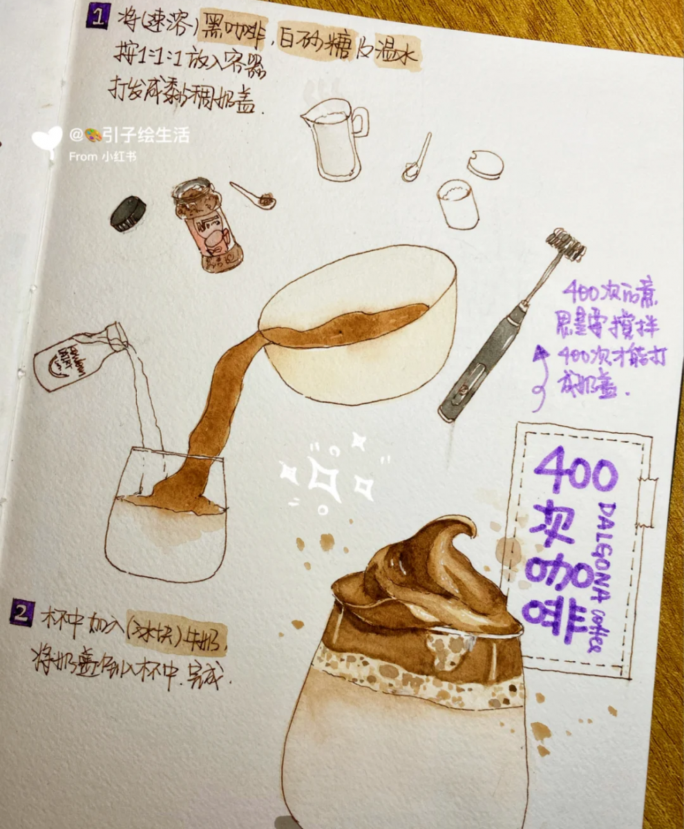 ✨排版书写的方法可以依据自己的想法和创意去做，并不一定要以「日记」、「周记」形式为主；可以依据喜好写下不同的内容。下面来分享一些好看的范例参考～食谱