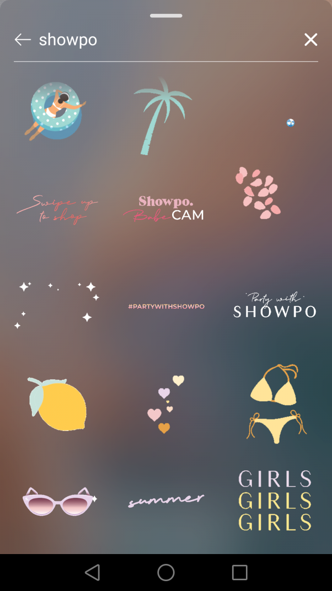 Instagram Stories限时动态GIF关键字:showpo