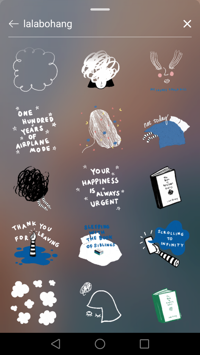 Instagram Stories限时动态GIF关键字:lalabohang