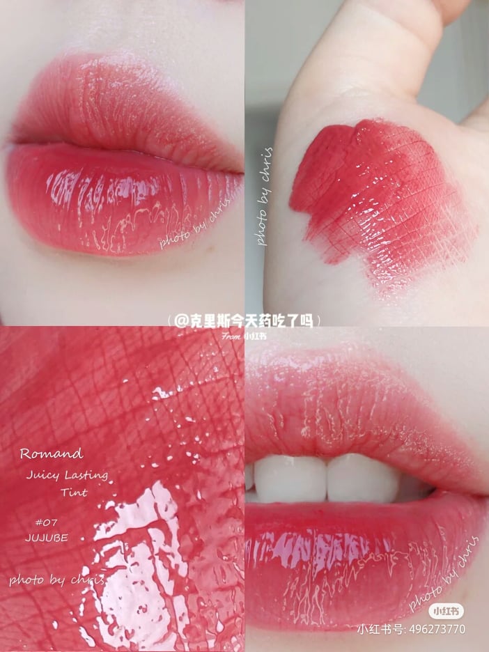 ROM&ND 果汁唇釉 Juicy Lasting Tint #07 ROM&ND绝对是唇釉控C编近年来最爱的韩国美妆品牌之一~尤其他们家果汁唇系列真的好好用,强烈推荐入手!#07 晶透水蜜桃色谁涂谁是小仙女(笑)水嫩嫩双唇让你原地变身初恋女神!