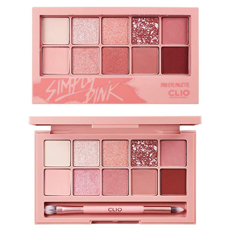 ✨CLIO Pro Eye Palette #01 Simply Pink 被称为Huda Beauty玫瑰盘平价替代，几乎全盘都没有废色，随意搭配都能画出绝美春夏季粉嫩眼妆！光这一盘就能完美打造各式各样场合的妆效了呢～CP值超赞！