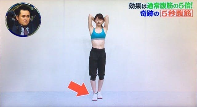 动作（二）：5秒练腹外斜肌 身体挺直站立，双手握拳放到后颈椎处、手肘记得要抬高。同时双腿一前一后站好，鼻子吸气的同时肚子内凹，然后嘴巴吐气腹部维持收紧并向右边扭腰，维持姿势5秒。一组动作重复共10次，做3组；然后换向左边扭腰，同样重复10次，每天3组。