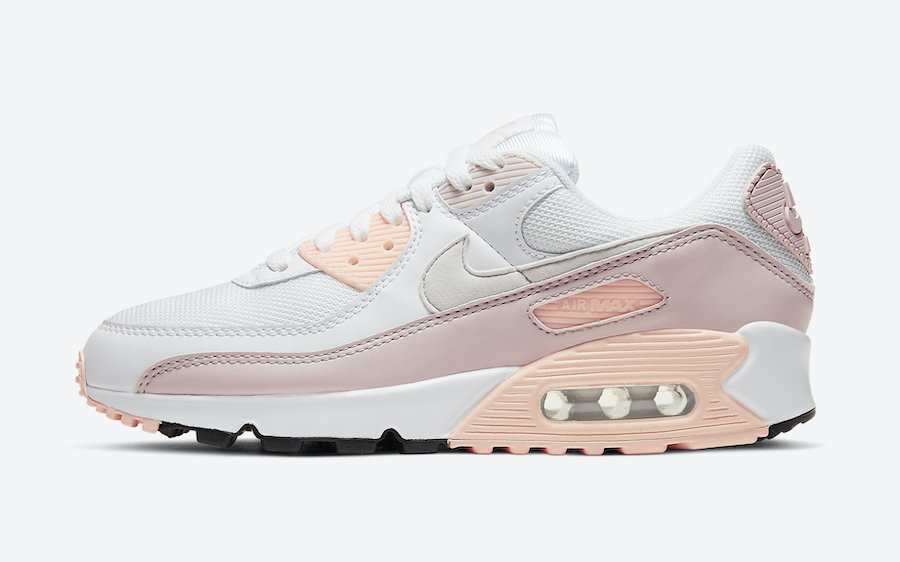 该款配合春季推出的Barely Rose「蜜桃柔雾粉色」,同时也是为了欢庆Air Max 90系列30周年而生~
