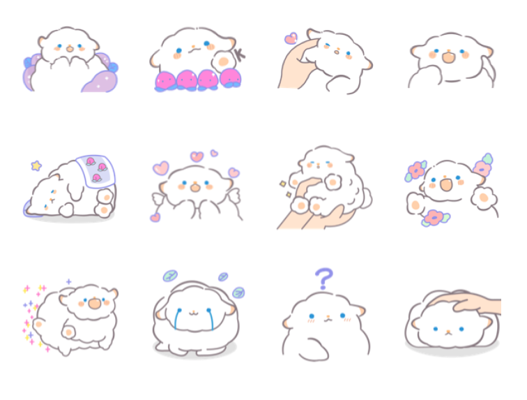 免费WeChat微信表情包：小羊猫第一弹