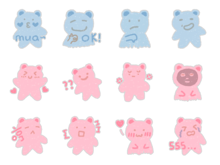 免费WeChat微信表情包：小鱼和喵喵