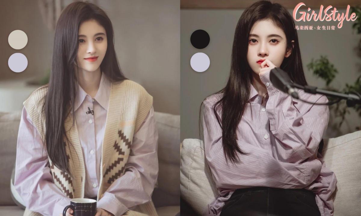 比如最近鞠婧祎最近在参加《朋友请听好》时的好几套紫色系穿搭就掀起了热议,堪称「紫色系穿搭模范」!时尚Girls怎么能错过这波紫色潮流?把以下穿搭技巧GET起来,穿出清新+仙气少女感: