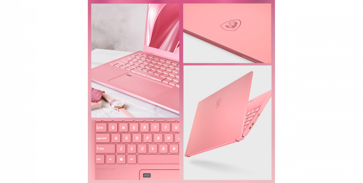 ✨MSI Prestige 14  向来男生用户为多的MSI,月前宣布推出玫瑰粉色版本Prestige 14,强占女性市场!除了配有同色系配件特别吸引,笔电本身的功能性也超强~堪称颜值实力皆能打!?