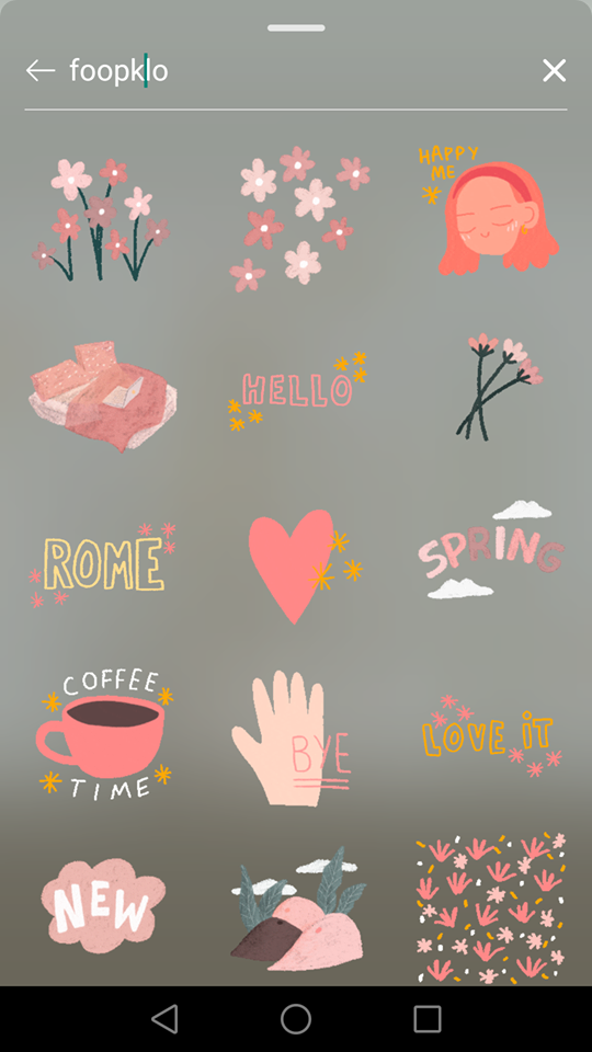 Instagram Story 限时动态GIF搜索关键字:foopklo