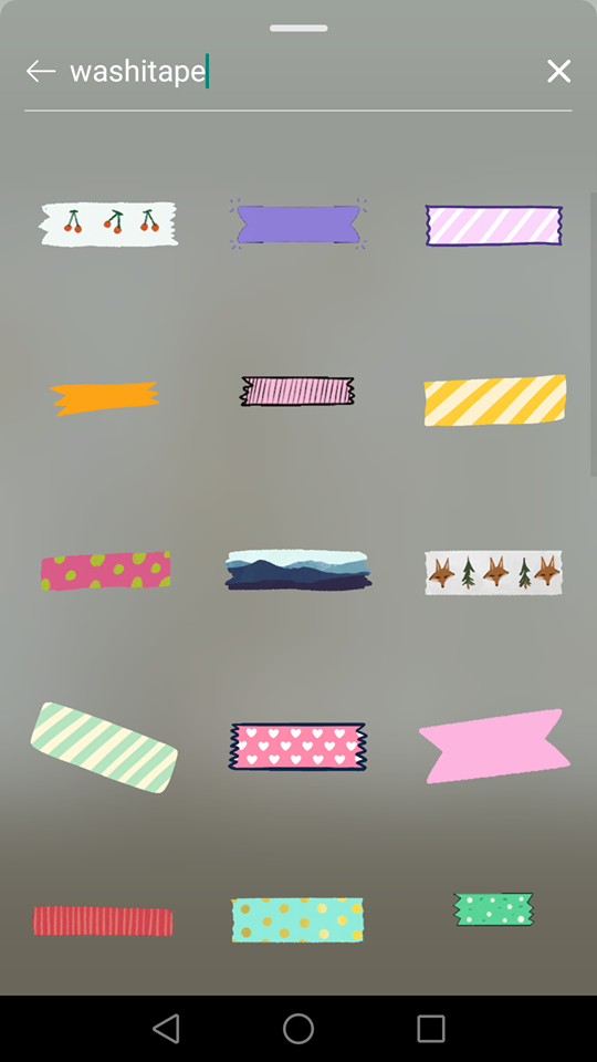 Instagram Story 限时动态GIF搜索关键字:washitape