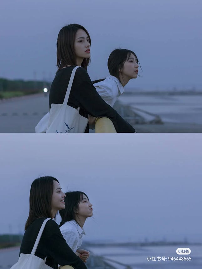 闺蜜合照姿势教学:✨蓝蓝的天空也能当布景!☁️ 不容易撞款的「仰拍闺蜜照」来GET一波~