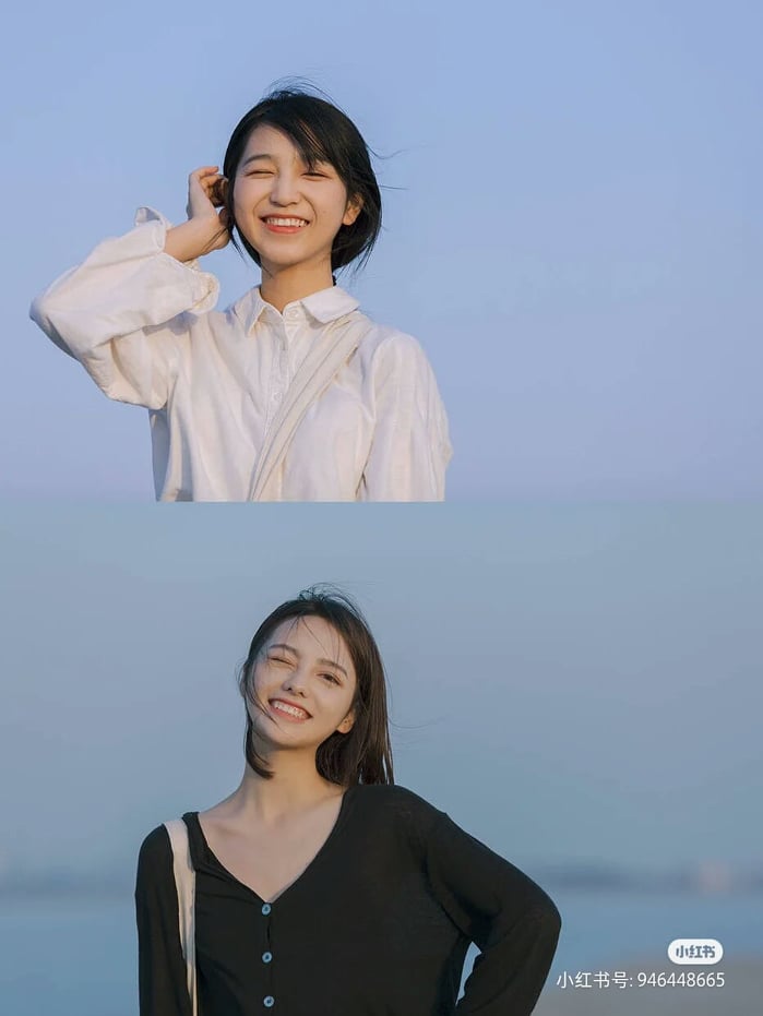 闺蜜合照姿势教学:✨闺蜜合照一到要站在一起拍?No No~不妨模拟「隔空放闪」情侣照拍法,同样背景下分别拍下你们的单人照~无论是单独使用或拼合起来都炒鸡好看 ?