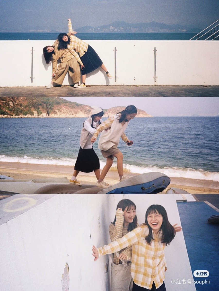 ✨各种空旷的街景、便利商店等等都能是很好的布景!加上一点LOMO风调色,瞬间变身超有范儿的闺蜜写真!?