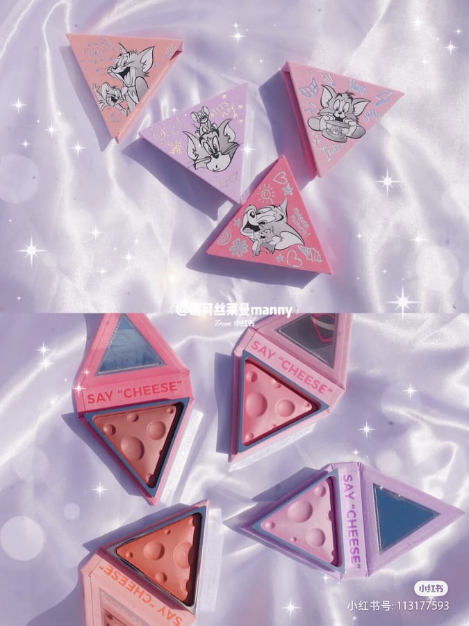 全系列的腮红色号分别是：01号微闪粉调「蔓越莓奶酪」、02号可盐可甜豆沙粉调「豆沙奶酪」、03号元气杏橘调「蜜杏奶酪」、04号俏皮芋紫调「香芋奶酪」。