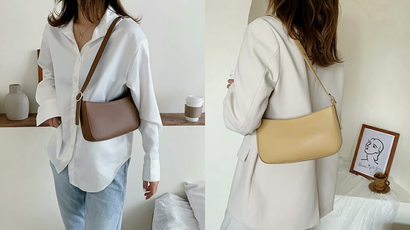 【本季必备INS风网红款法棍包、腋下包】比起上述特别有设计感的腋下包，追求百搭简约、价格更便宜的女生不妨考虑这款基础款设计～