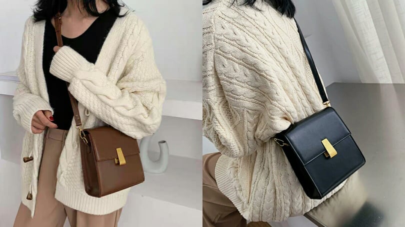 【百搭实用、款式不过时的小方包】复古风格的高质感小方包，也是不容易退流行、很百搭的一款。