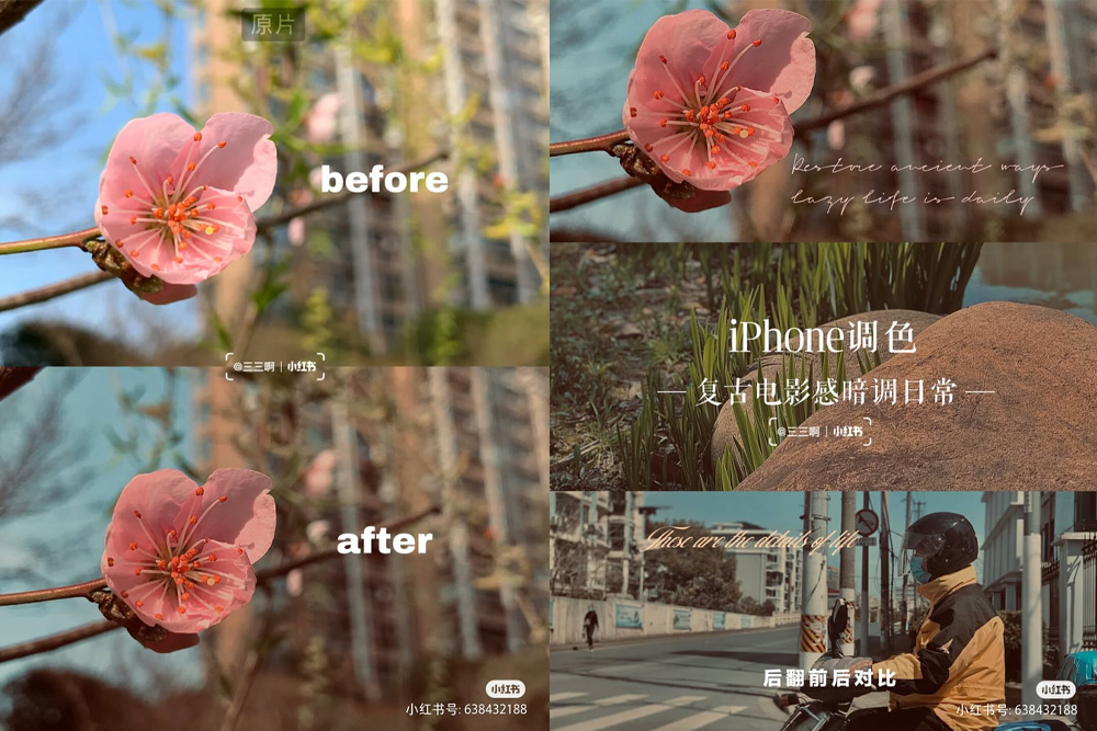 ✨IPHONE 手机调色教程 只需打开照片,点击照片右上角的「编辑」就能开始调色喽~【复古电影感暗调调色】 曝光 Exposure | -34 鲜明度 Brilliance | +43 高光 Highlight | -69 阴影 Shadow | +49 对比度 Contrast | -18 黑点 Black Point | -35 饱和度 Saturation | -33 自然饱和度 Vibrance | -11 色温 Warm | +9 色调 Tint | +40 锐化 Sharpness | +38