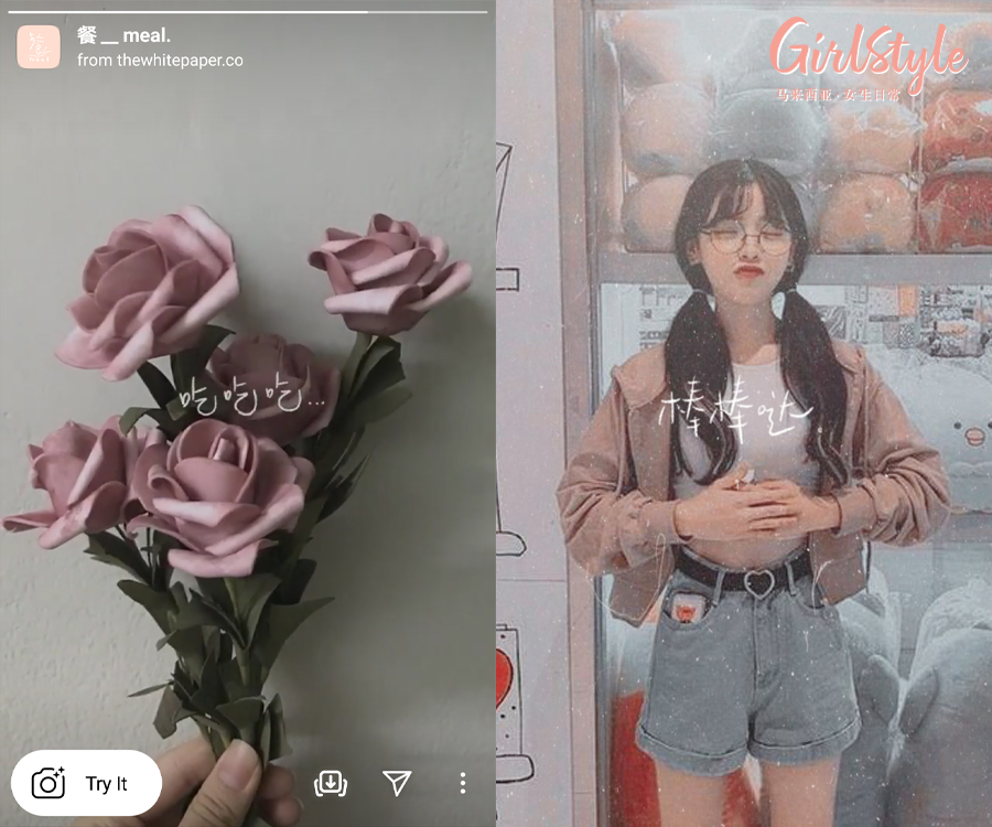 【Instagram Stories Effect 限时动态中文字滤镜作者:🔍 thewhitepaper.co】 ✨ 推荐滤镜:心情 __ mood. / 餐 __ meal.