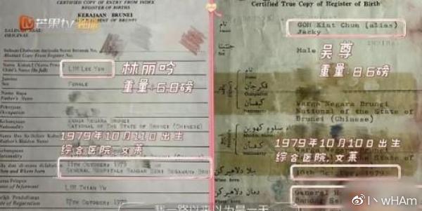 节目中吴尊为妻子打造的「时光博物馆」还曝光了俩人的出生证明；始知俩人同年在同一产房出生，而出生时间仅差了几个小时，像极了童话故事中王子与公主、电视剧中男女主人公「命中注定爱上你」的奇妙缘分啊！❤️