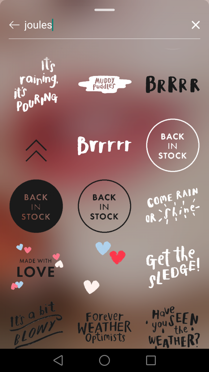 Instagram Story限时动态GIF搜索关键字:? joules