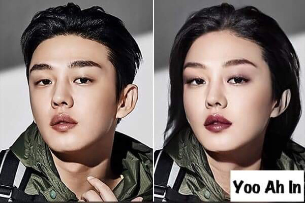 当韩国男明星变成女生模样：刘亚仁