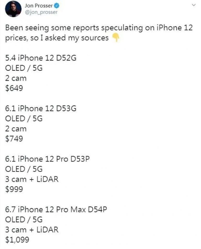 ✨ 价格 此前分析专家Jon Prosser曾指出,据起可靠来源消息,iPhone 12 至 IPhone 12 Pro Max的价格范围介于649美金至1099美金,相等于马币近RM2800至RM4700++,是很值得入手的价格呢!倘若这则消息属实,相信苹果迷们肯定开心到飞起~?