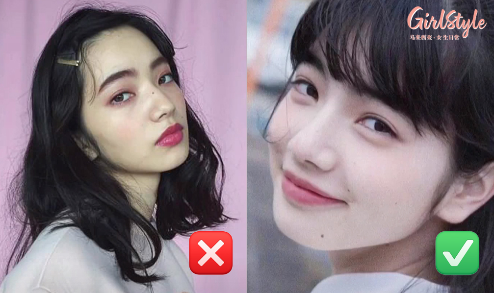 适合剪短刘海的脸型特征包括：✨眼睛比较无神 有了刘海之后，视觉焦点比较集中在下半张脸；例子可以参考日本女性小松菜奈，当她把额头露出来时会感觉眼神迷蒙，反观有了齐刘海之后视觉焦点下移，相对中和了眼神涣散问题～