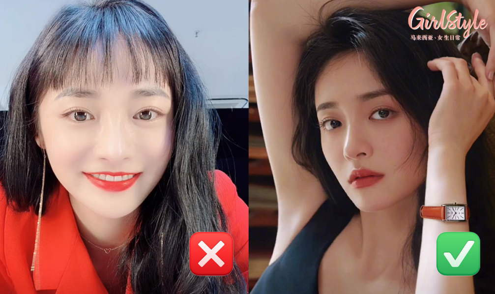 不适合剪短/齐刘海的脸型特征包括： ✨脸型偏短+偏宽 尤其及眉或眉上刘海绝对会大踩雷！如同上面说的额头宽的女生可以用短刘海来修饰脸型，若脸型宽+短剪了短刘海，很容易将脸部修饰得更短，会更加把脸型问题暴露出来～