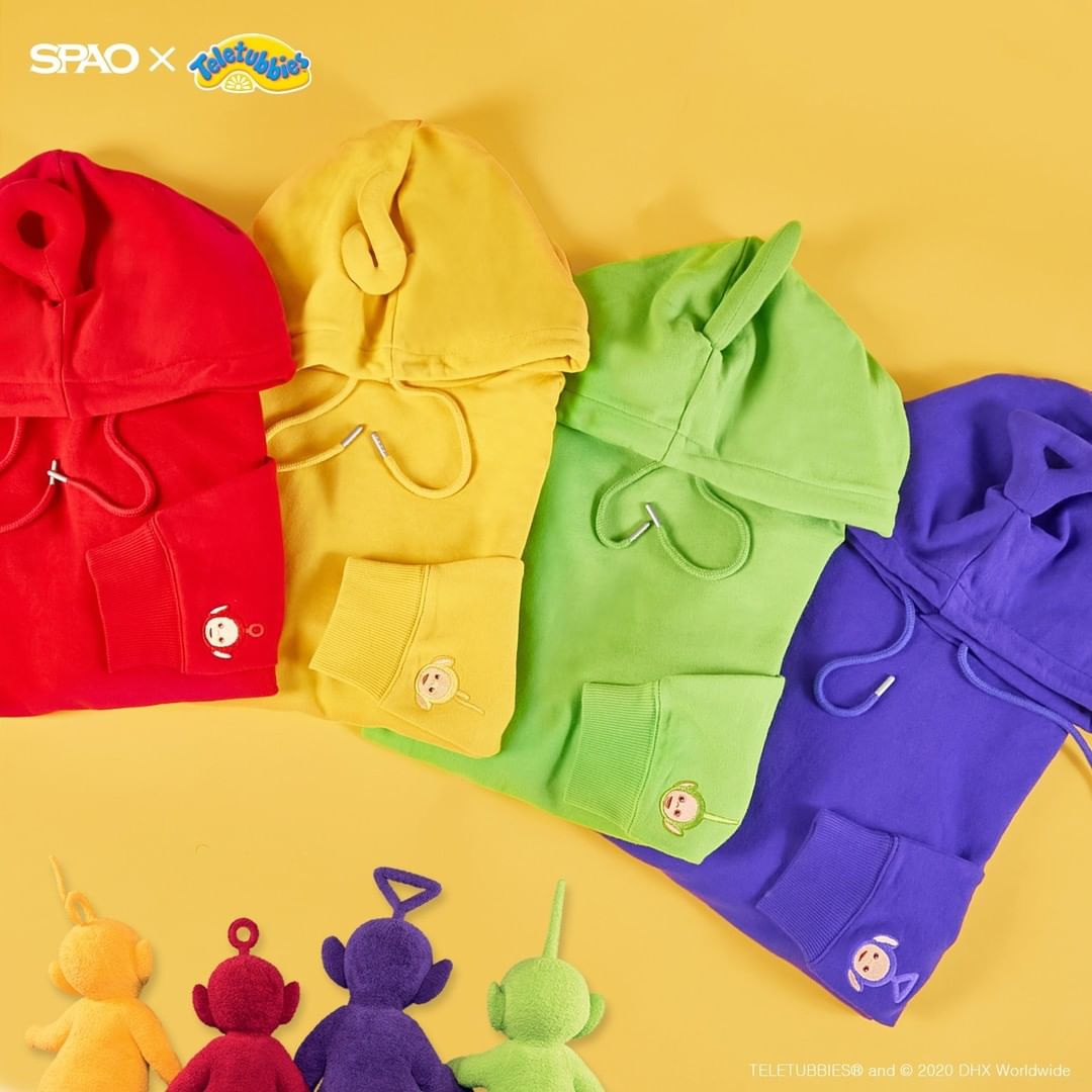 从昨日(29日)起SPAO x Teletubbies系列已经正式在门市上架喽~该系列推出的单品中最热销的,莫过于帽T+裤子套装系列!