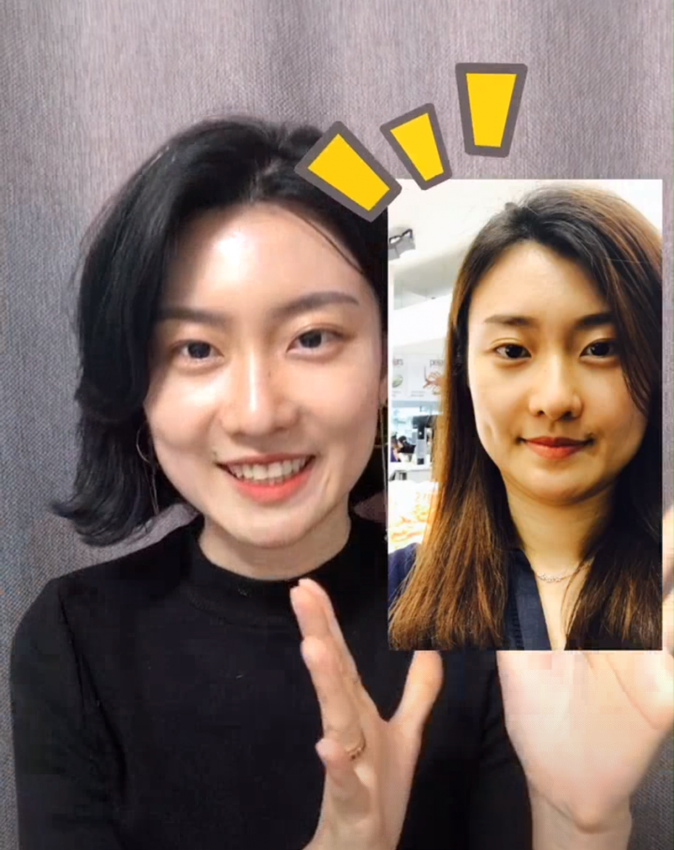 博主自己本身测量出的耳下至下巴长度是5.5厘米、根据以上黄金5.7厘米定论更适合短发；对比她短发和长发造型，真的差别很大呢 ? 短发造型明显清爽、显气质多了！