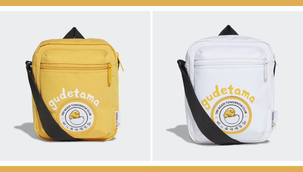 ✨Adidas neo x Gudetama 蛋黄哥联名运动短裤、运动包、渔夫帽 联名运动短裤、可肩背或斜背的运动风挎包上，都有着可爱蛋黄哥专属「明儿再说俱乐部」徽章 （笑喷～）小编举手举脚表示超想加入这个俱乐部吖～渔夫帽的设计也特别好看呢 ?