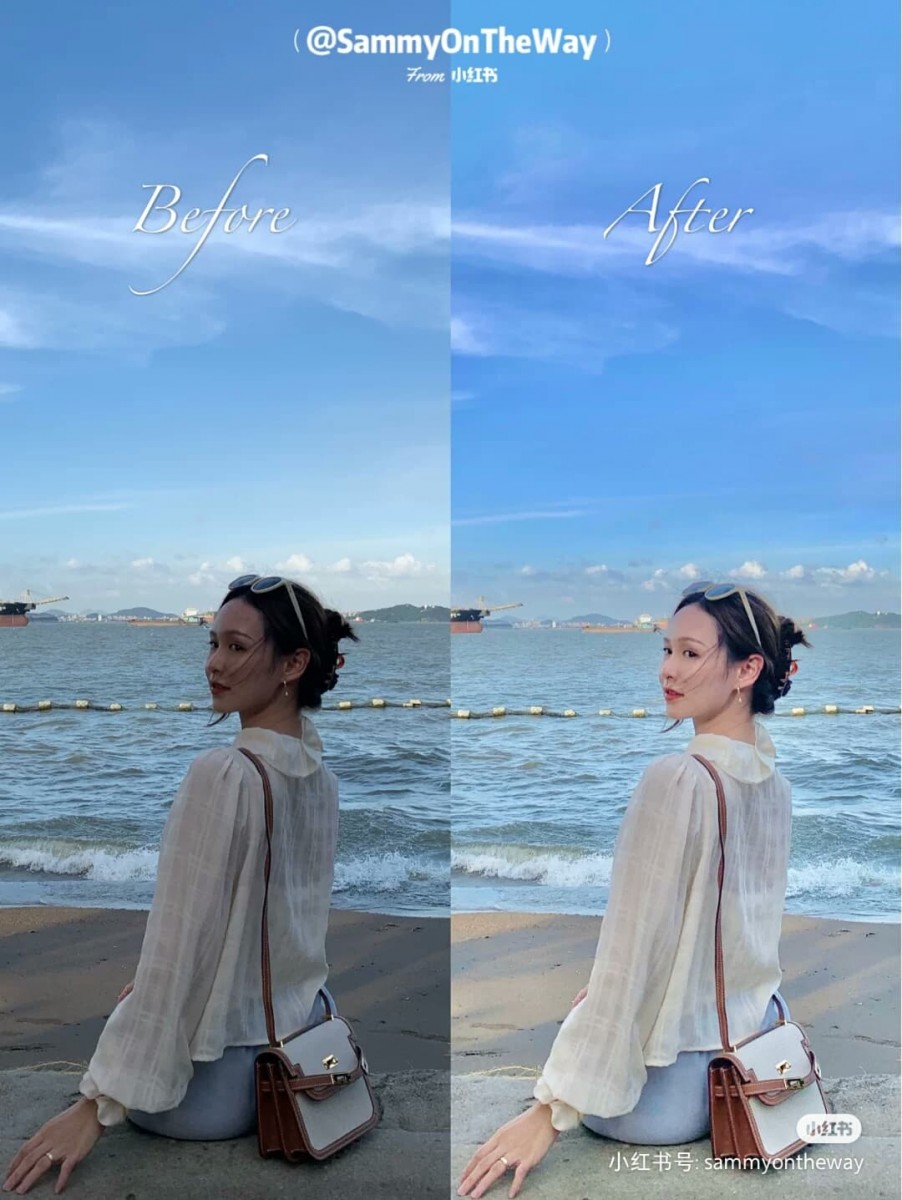 ♡ 拯救逆光照片「奶油肌」调色 鲜明度 Brilliance | +100 高光 Highlight | -7 阴影 Shadow | +30 对比度 Contrast | -30 亮度 Brightness | +5 色调 Tint | +10(参数调整偏紫调,会更有梦幻效果~) *主要技巧在拉高鲜明度、阴影和亮度,降低高光机对比度;可以根据自己的原图效果加以调整。