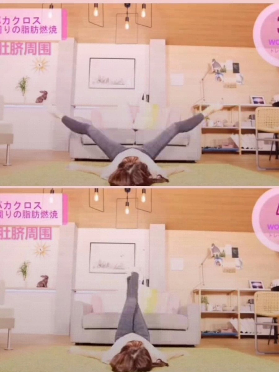 动作(四):和动作(一)相同,但双腿迈开后回到原位时改作交叉姿势;做起来相比动作(一)会更加感觉「酸爽」哟(笑)坚持做1分钟。